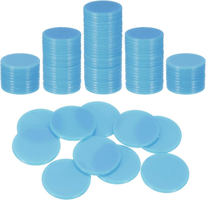 uxcell 100Pcs 1 Inch Poker Chips, Plastic Bingo Chips Learning Counters Counting Counters Disks Markers Opaque Game Tokens for Game Play Math Counting, Purple, Flat