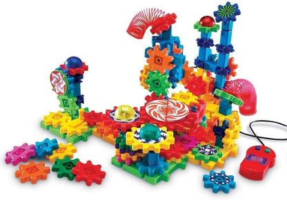 Learning Resources Gears Lights & Action Building Set, STEM Activities, Fine Motor Skills, Toddler Explorer Kit, Science and Construction, Boys and Girls Gifts, 121 Pieces, Ages 5 and Up