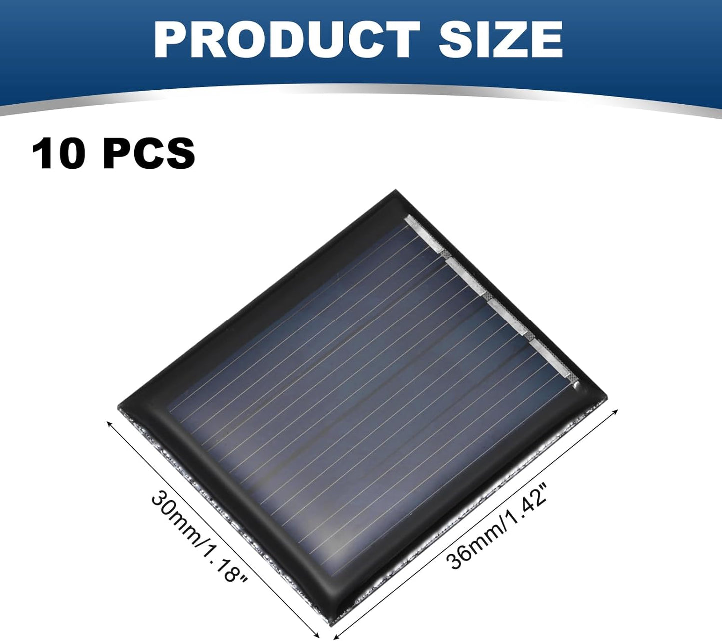 MECCANIXITY 10PCS 2V 0.08W 0.04A Mini Solar Panels for Solar Power, Small Solar Photovoltaic Cells Charge DIY Electric Toy Materials Solar System Kits, 1.57" x 1.57"