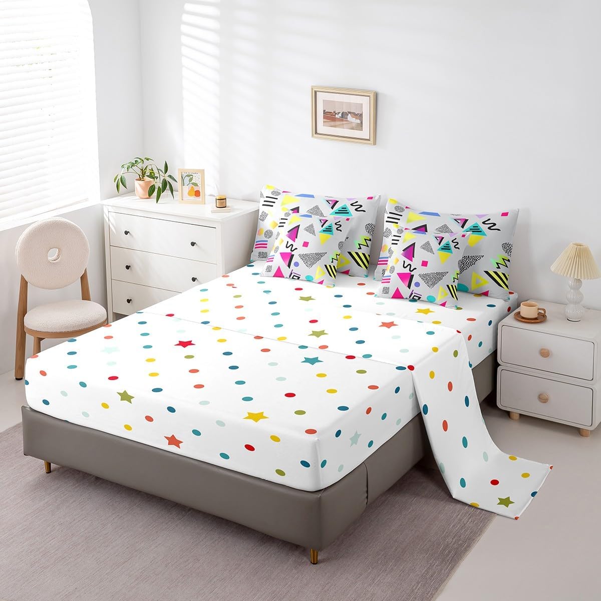 Erosebridal Chemical Equation Bed in a Bag Queen Comforter Set 7 Piece,Chemistry Bedding Sets Science Students Learning Gift Sheet Set with Comforter,Molecular Formula Education Bed Set - Colors B