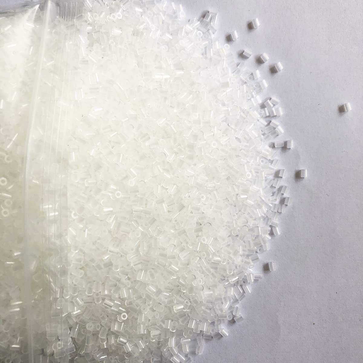 20000 Transparent Blue and Transparent White Fuse Beads 2.6mm Clear Water Color Bulk Pack of Fusion Beads Works with Iron Beads