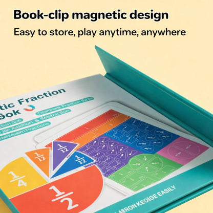2026 Magnetic Math Fraction Set with 102 Pieces and 2 Storage Pouches, Magnetic Fraction Book, Tiles & Fraction Circles for Hands-On Skills and Core Math Foundations, Compact Book-Style Design (1)