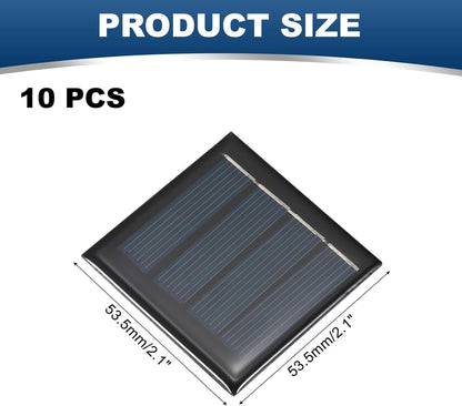 MECCANIXITY 10PCS 2V 0.08W 0.04A Mini Solar Panels for Solar Power, Small Solar Photovoltaic Cells Charge DIY Electric Toy Materials Solar System Kits, 1.57" x 1.57"