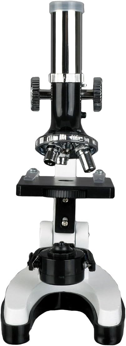AmScope 1200X 48-pcs Kids Student Beginner Microscope Kit with Slides, LED Light, Carrying Box and Book The World of The Microscope