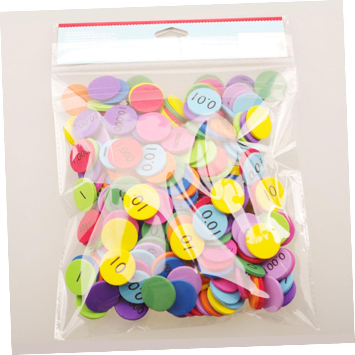 VILLCASE 300Pcs Eva Place Value Disks Educational Numbers Manipulatives for Teaching Supplies Disks for Math Learning and Organization Non Deforming and Material
