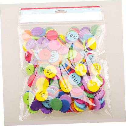 VILLCASE 300Pcs Eva Place Value Disks Educational Numbers Manipulatives for Teaching Supplies Disks for Math Learning and Organization Non Deforming and Material