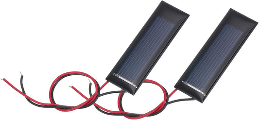 MECCANIXITY 2 Pcs 5.5V 0.44W 70mA Mini Solar Panels, Small Polycrystalline Solar Cell Panel with 2 Cable for DIY Electric Toy Materials Kits Charger, 60mm x 60mm