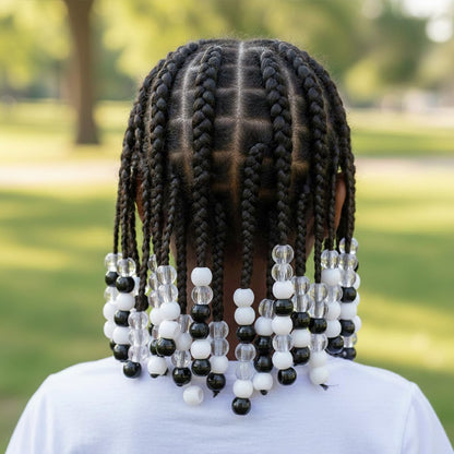 DONNA Kids Jellyish Disco Ball Hair Beads – 14mm Soft-Feel Silicone Beads for Braids, Ponytails & Styling, Tangle-Free Hair Accessories for Girls, 1 Pack (Brown Mix)