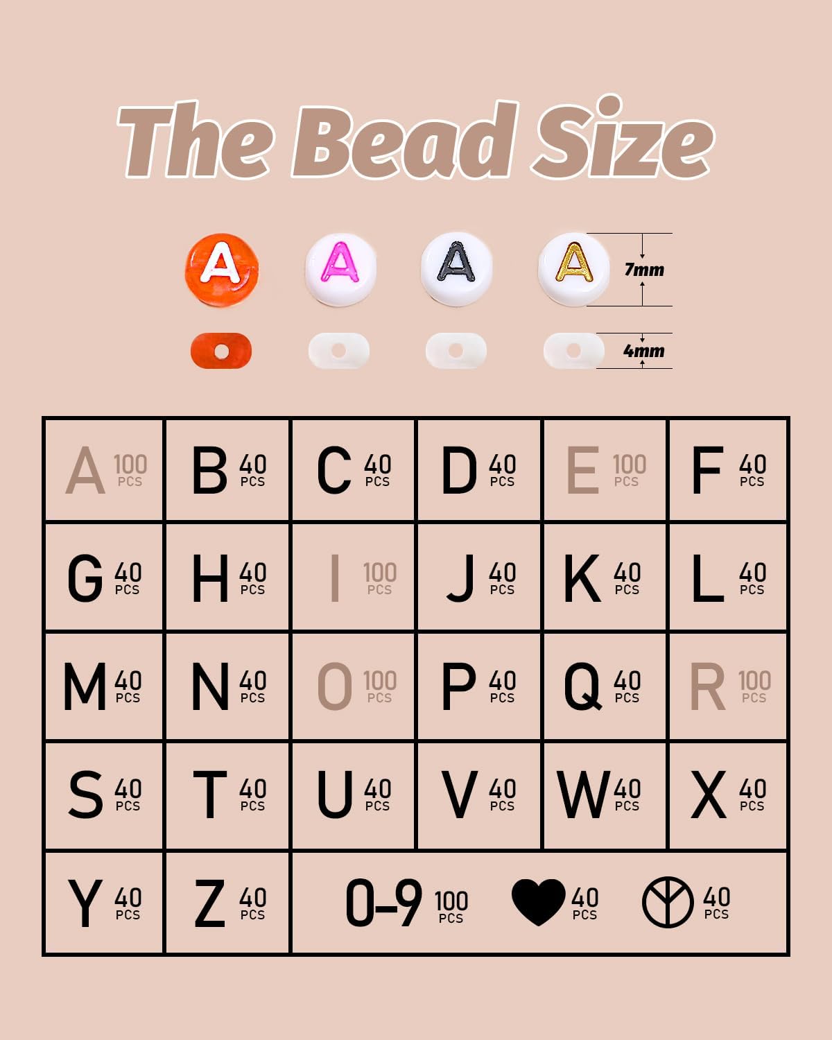 DoDoBeads 1270 Pcs Letter Beads Kit, White and Colorful Square Acrylic Alphabet Beads with Extra Vowels, Numbers & Spacers, Perfect for Friendship Bracelets