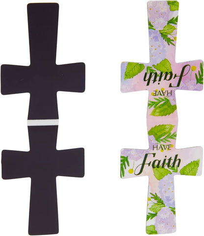 Magnetic Christian Bookmarks - Magnetic Cross Page Holders for Bibles - Inspirational Bookmarks for Women - Page Magnets for Your Bible - 2.25 x 1.6 in, Pack of 12, Multicolor