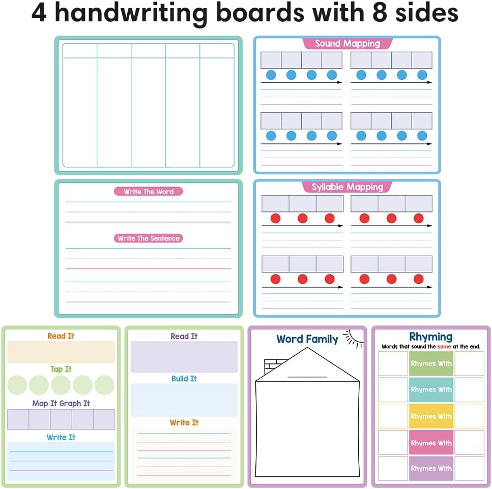 Lachilly Double Sided Dry Erase Handwriting Practice Boards Fractions Learning Place Value from Billions to Decimal Numbers Math Grid Manipulative Lapboard for Students