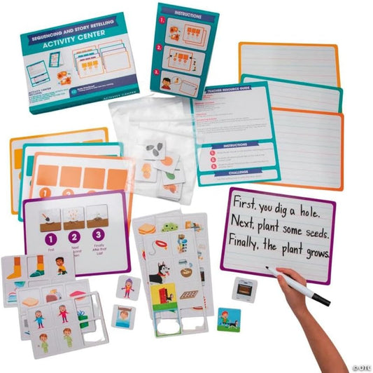 Fun Express Preschool Sequencing & Story Retelling Skills Educational Activity Center Kit - 22 Pieces