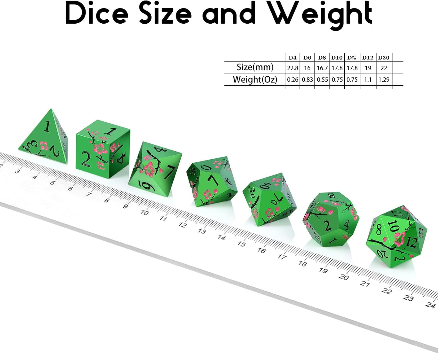 DnDnD Heavy Polyhedral Metal Dice Set with Metal Box, 7-die Shiny Blue Surface with Golden Number for RPG,Dungeons and Dragons,Pathfinder,Shadowrun,D&D,Role Palying Game and Math Teaching - Colors B