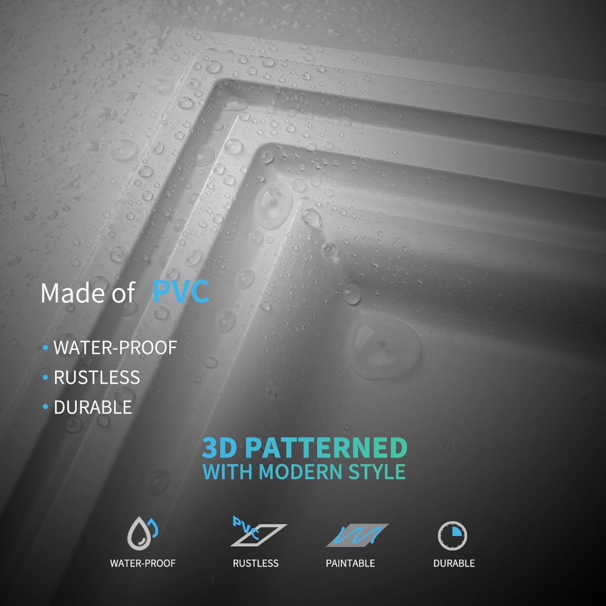 Art3d PVC Ceiling Tiles, 2'x2' Plastic Sheet in Black (12-Pack)
