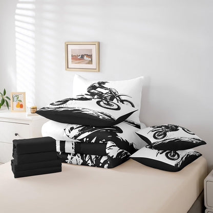 Erosebridal Chemistry Comforter Set with Sheets Full Size Periodic Table of Elements Bed in A Bag 7 Piece Science Chemistry Lovers Bedding Set for Kids Boys Children Bedroom Modern Black Bed Sets