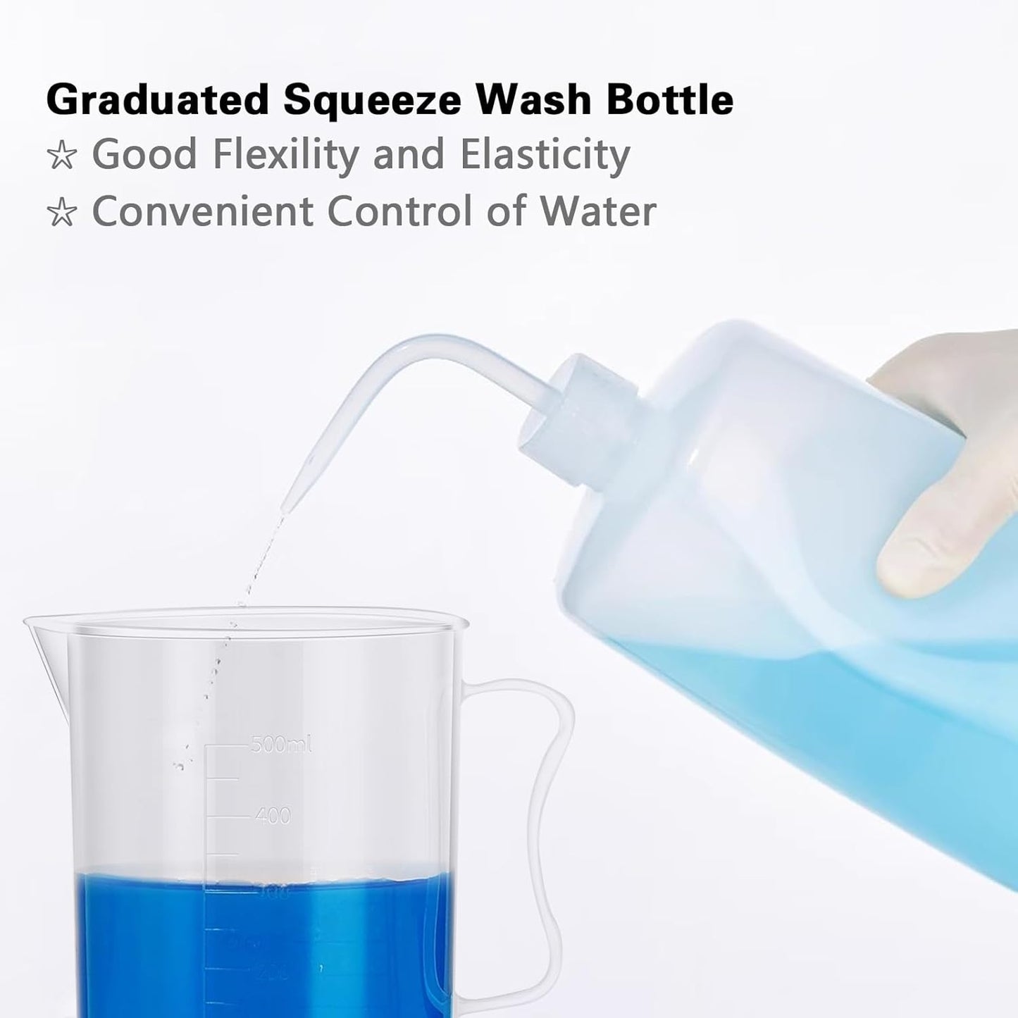Plastic Graduated Cylinder and Beaker Set, 10ml 25ml 50ml 100ml Graduated Cylinders, 50ml 100ml 250ml 500ml 1000ml Plastic Science Beakers, Ideal for School and Kid Science Lab