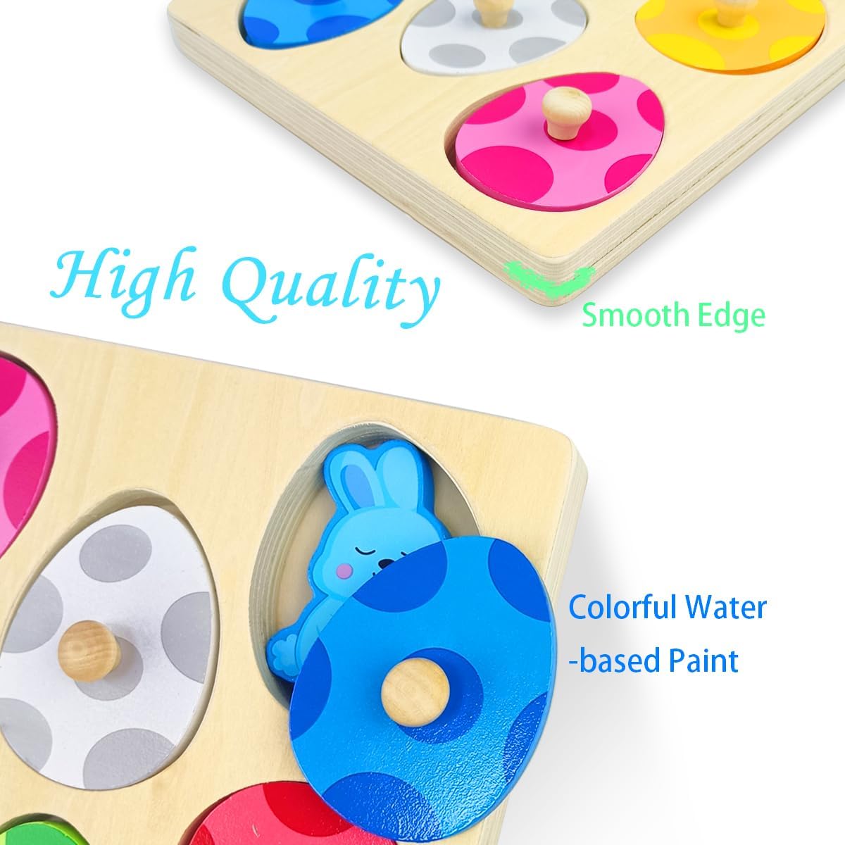 Easter Wooden Pegged Puzzles Montessori Toys for Toddlers Kids Boys Girls Easter Basket Stuffers Toys Gifts