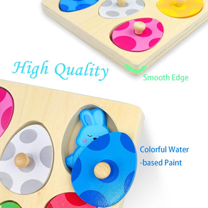 Easter Wooden Pegged Puzzles Montessori Toys for Toddlers Kids Boys Girls Easter Basket Stuffers Toys Gifts