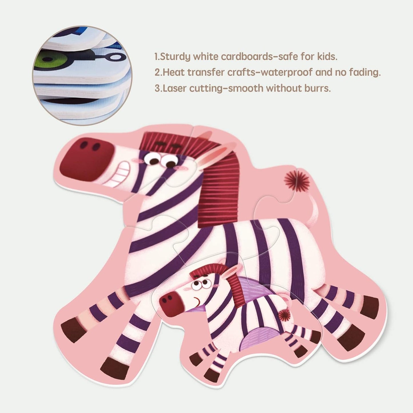 Toi 6 Packs Large Piece Toddler Jigsaw Puzzles for Kids Aged 2.5+, Animal Shaped Floor Puzzles for Beginner, Preschool Learning Game for Boys Girls, Traffic