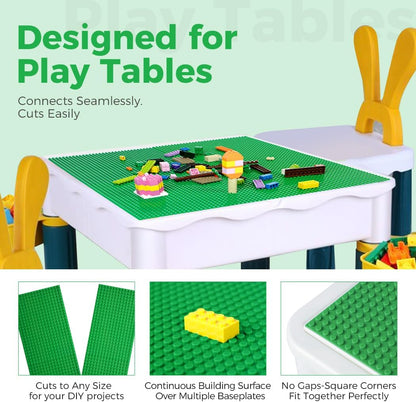 Classic Baseplates Building Plates-10" x 10" Building Boards,100% Compatible with All Major Brands and Activity Table, Creative Platforms Mats for Toy Bricks (Sand, 8 Pack)