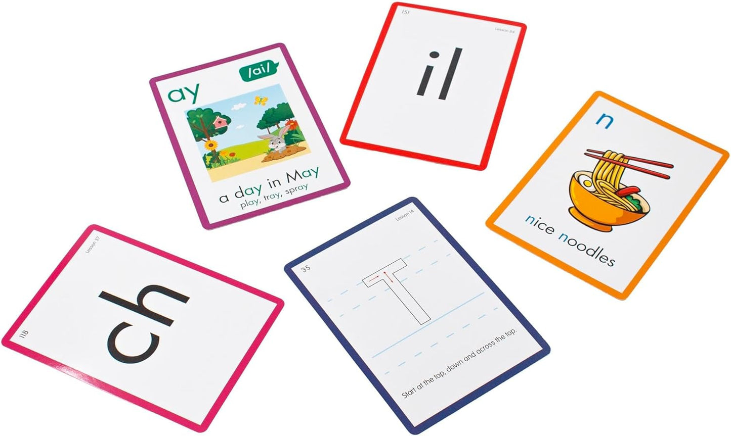 Junior Learning: Rainbow Phonics - Letter Sounds - 151 Word Cards, Flash Cards for Learning Spelling-to-Sound Patterns, Level Based Cards, Kids Ages 4+