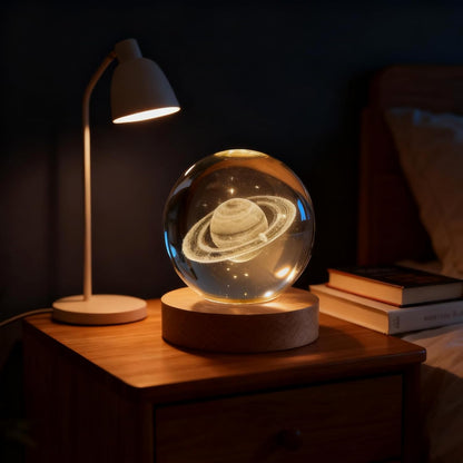 3D Solar System Crystal Ball, 2.4in Universe Gifts Decorative Quartz Glass Ball, Space Laser Engraved Model Astronomy Decor, Physics Display Sculpture Home Decor Crafts for Friends Mom Women Boys