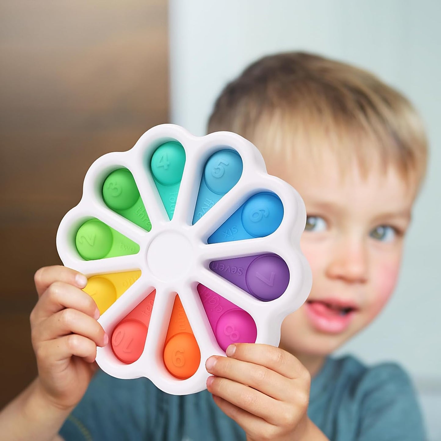 Pop Fidget Sensory Toys for Toddlers 1-3, Montessori Toys for 1 2 3 Year Old, Toddlers Push and Popping Bubbles Digits Number Learning Sensory Preschool Toy