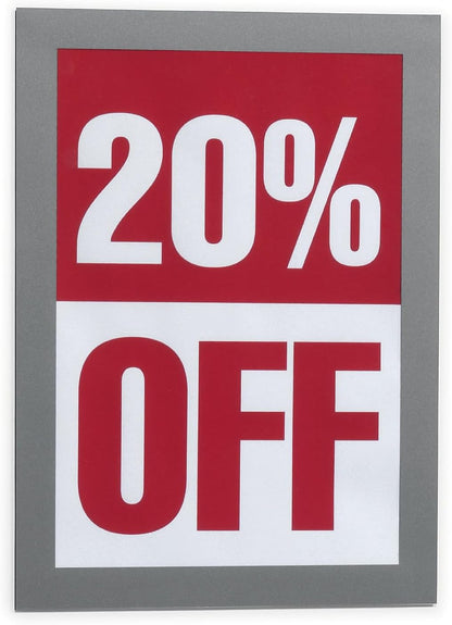 Durable Duraframe Self Adhesive Magnetic Sign Holder in Half Letter-Size 5.5" x 8.5" Inches - Black Frame - Pack of 2