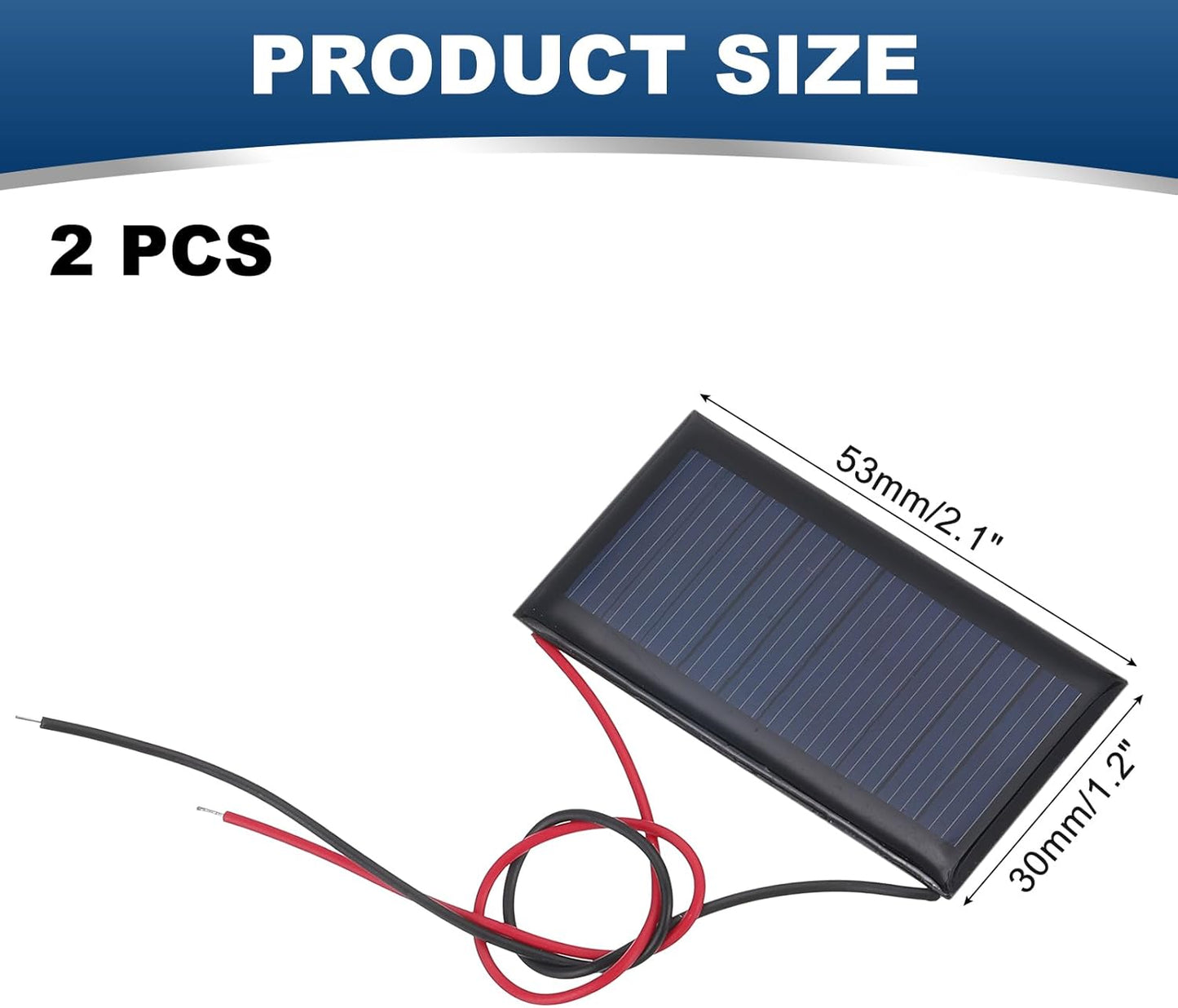 MECCANIXITY 2 Pcs 5.5V 0.44W 70mA Mini Solar Panels, Small Polycrystalline Solar Cell Panel with 2 Cable for DIY Electric Toy Materials Kits Charger, 60mm x 60mm