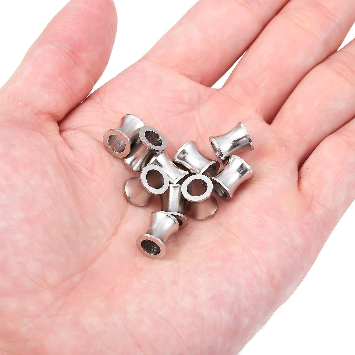 BEADIA Stainless Steel Spacer Beads 3x2.5mm Round Loose Charm Caps Beads for DIY Jewelry Making 100pcs with 1mm Hole