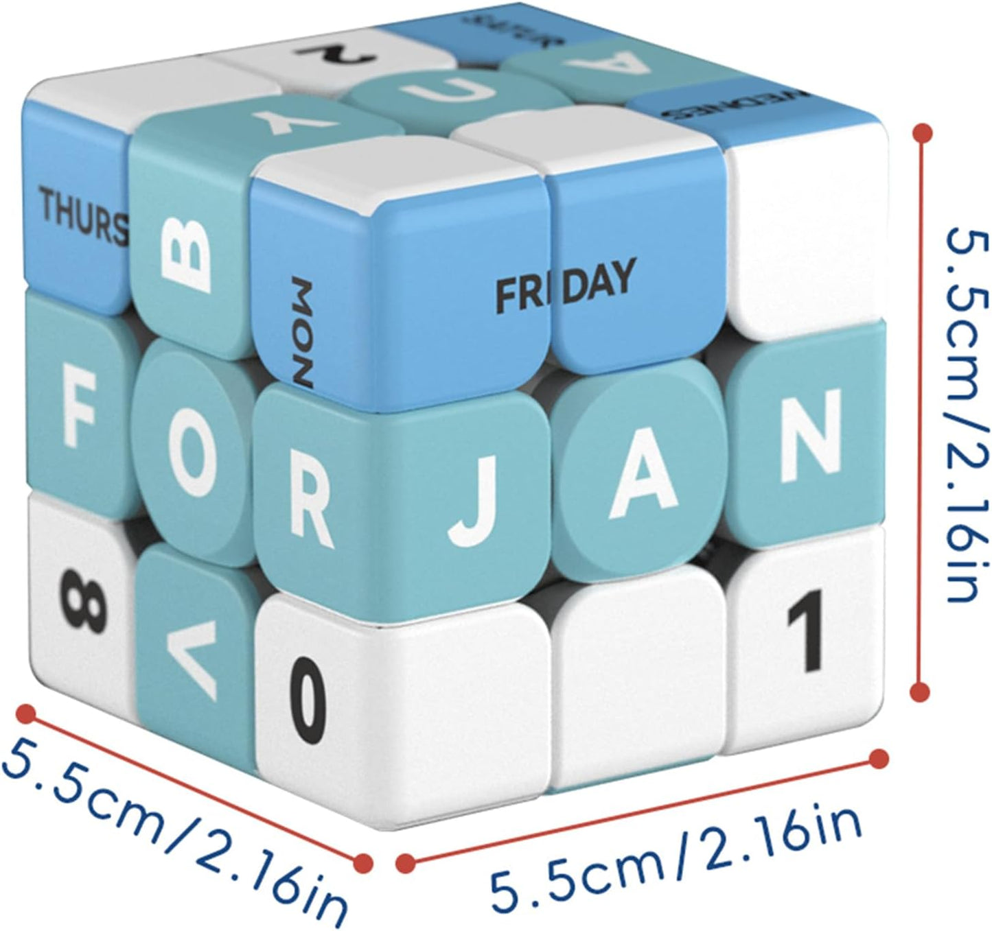 Calendar 3x3 Speed Cube, UV Printing Cube Magic Cube Educational Puzzles Toys for Kids,Beginners and Adults (Stickerless)