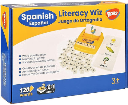 BOHS Spanish Literacy Wiz Spelling Game - Espanol Lower Case 60 Flash Cards - Preschool Language Learning Educational Toys