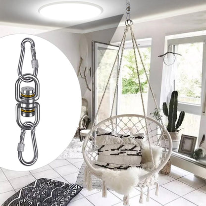 SELEWARE Silent Bearing Swing Swivel, 360° Rotational Device Hanging Accessory with Removeable Buckle for Tree Swing, Hammock Chair, Climbing Rope, Yoga, Kids Swing Swivel 1200LB Capacity, 2 Pack
