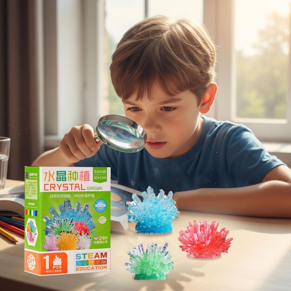 Crystal Growing Science Kit, Crystal Crafting Kit, Personalized Display (Green)