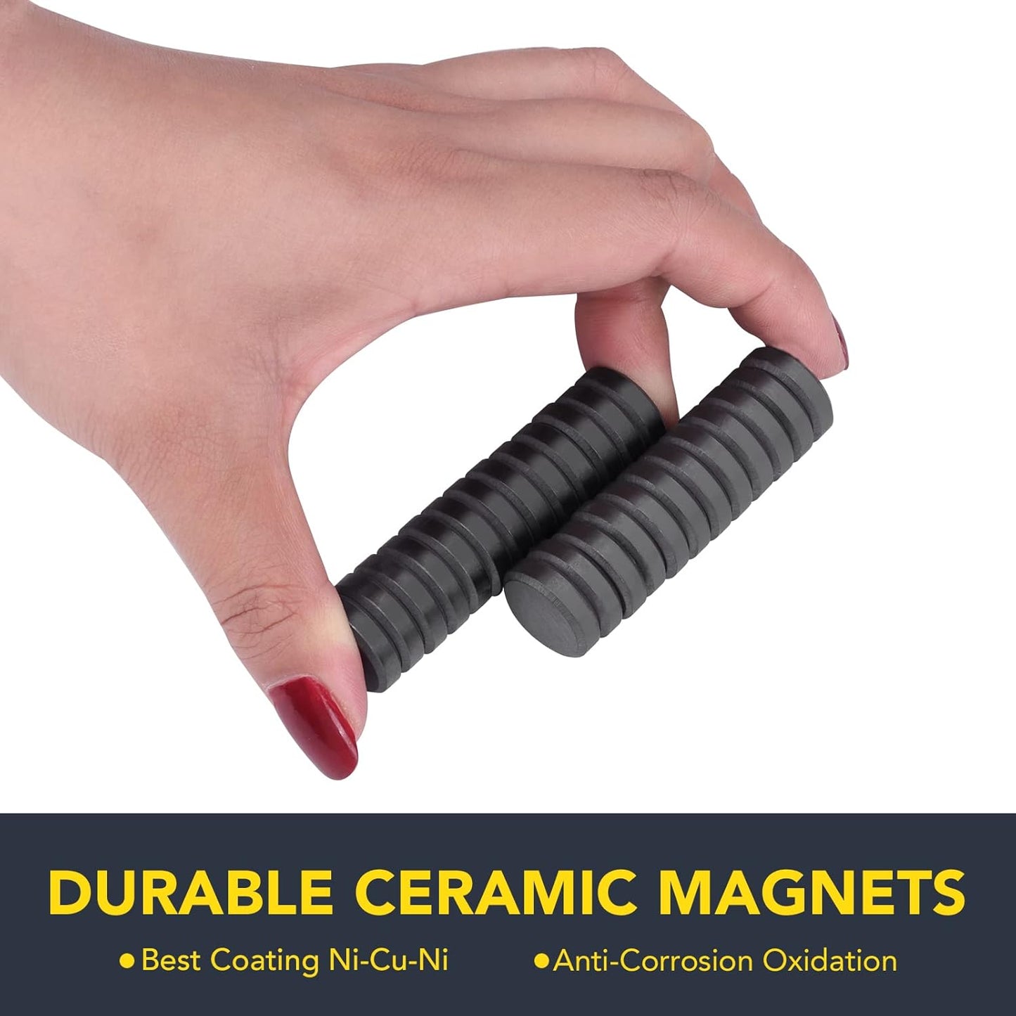 TRYMAG 55 Pack Magnets for Crafts with Adhesive Backing, 1 Inch (25mm) Ceramic Magnets Small Magnet Round Disc for Refrigerator Button DIY Cup Tiny Magnet Craft Hobbies, Science Projects