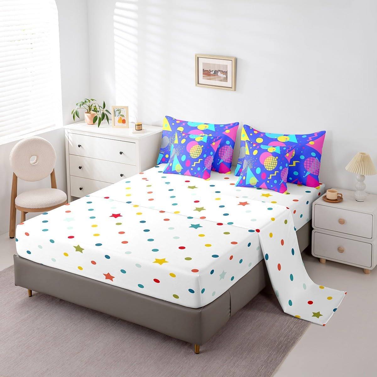 Erosebridal Chemical Equation Bed in a Bag Queen Comforter Set 7 Piece,Chemistry Bedding Sets Science Students Learning Gift Sheet Set with Comforter,Molecular Formula Education Bed Set - Colors B