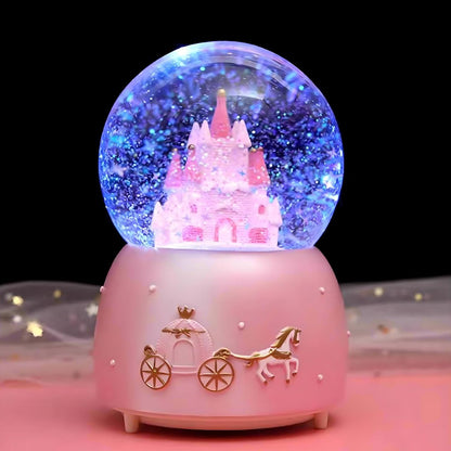 Snow Globes,Blue Castle Music Snowglobes with LED Lights,Automatic Snow Fall Effect,Home Decor for Kids Room Essentials Birthday Christmas Festival Gift for 5-16 Year Old Girls (Blue)