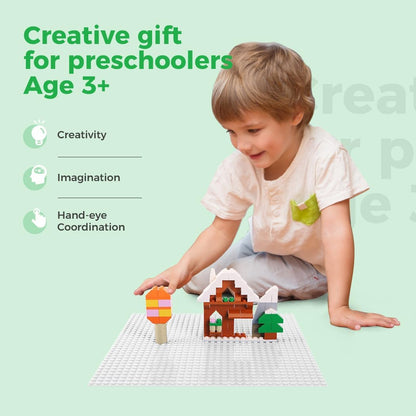 Classic Baseplates Building Plates-10" x 10" Building Boards,100% Compatible with All Major Brands and Activity Table, Creative Platforms Mats for Toy Bricks (Sand, 8 Pack)