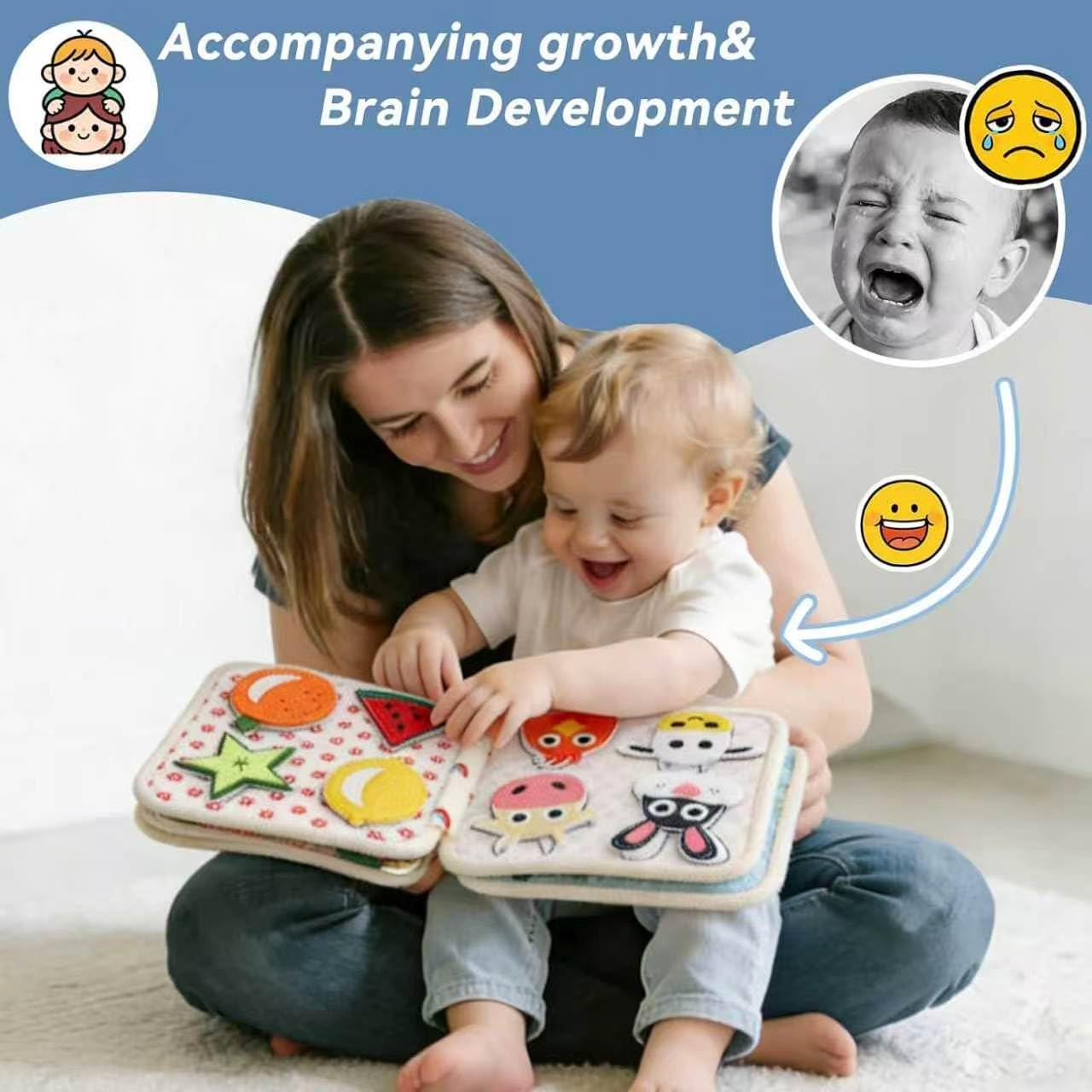 GOODMOM Busy Book for Toddlers Age 1-3 - Interactive Quiet Felt Activity Book, Travel Toys for Kids,Learning Toys, Fine Motor Skills, Color Shape Recognition,