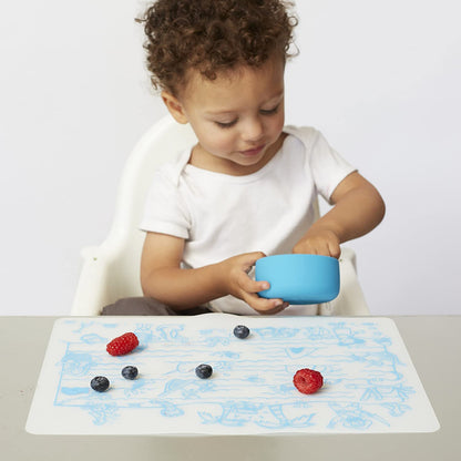 Modern-Twist 100% Plastic Free Silicone Waterproof, Dishwasher Safe Doodle Mat, Single Mat, Alphabet Animals