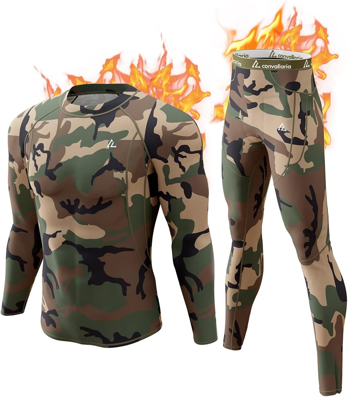 CL convallaria Thermal Underwear Long Johns Set Mens Winter Gift Hunting Gear Sport Base Layer Bottom Top - Colors A