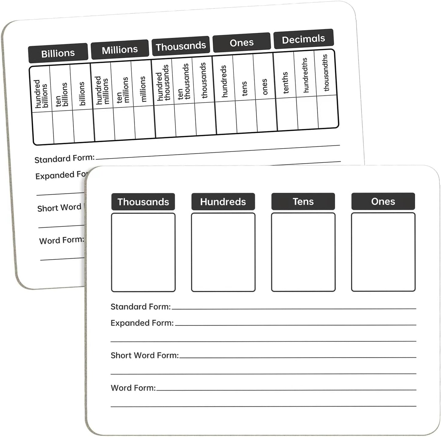 Multiplication Chart Whiteboard - Double-Sided Times Table, 9" x 12" Dry Erase Board, Math Manipulatives White Board for Kids Students, Classroom and Home Learning