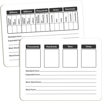 Multiplication Chart Whiteboard - Double-Sided Times Table, 9" x 12" Dry Erase Board, Math Manipulatives White Board for Kids Students, Classroom and Home Learning