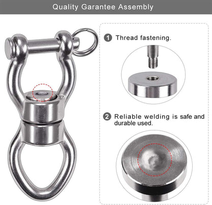 SELEWARE Silent Bearing Swing Swivel, 360° Rotational Device Hanging Accessory with Removeable Buckle for Tree Swing, Hammock Chair, Climbing Rope, Yoga, Kids Swing Swivel 1200LB Capacity, 2 Pack