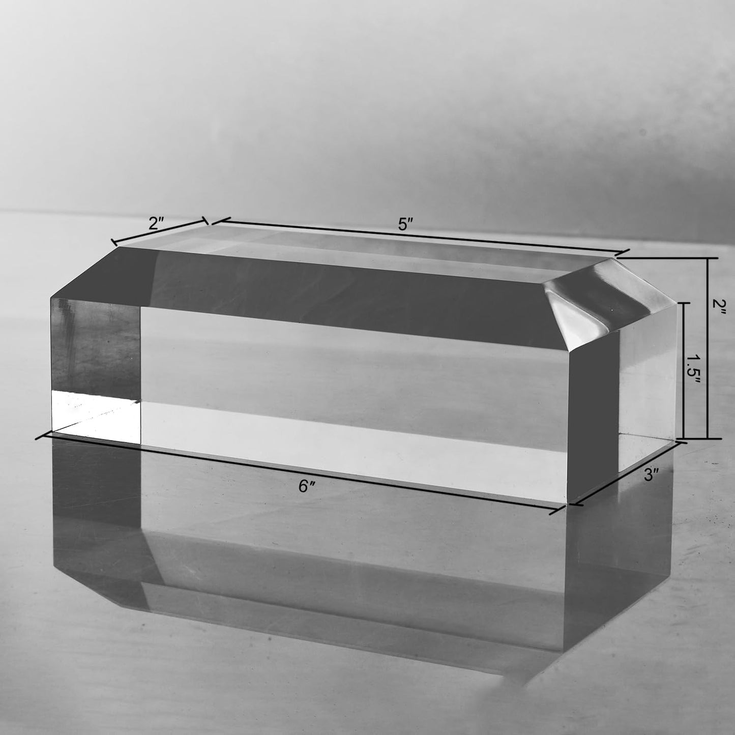 CiaoHER 2in Thickness Beveled Solid Acrylic Display Block Clear Polished Pedestal Stand Riser Solid Base (10x10)