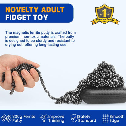 Slime Putty Set, Cool Fidget Magnet Ferrite Putty, Magnetic Stones Eggs with Rattle Oval Magnet, Novelty EDC Desk Gadget Slime Putty & Science Kit Gift