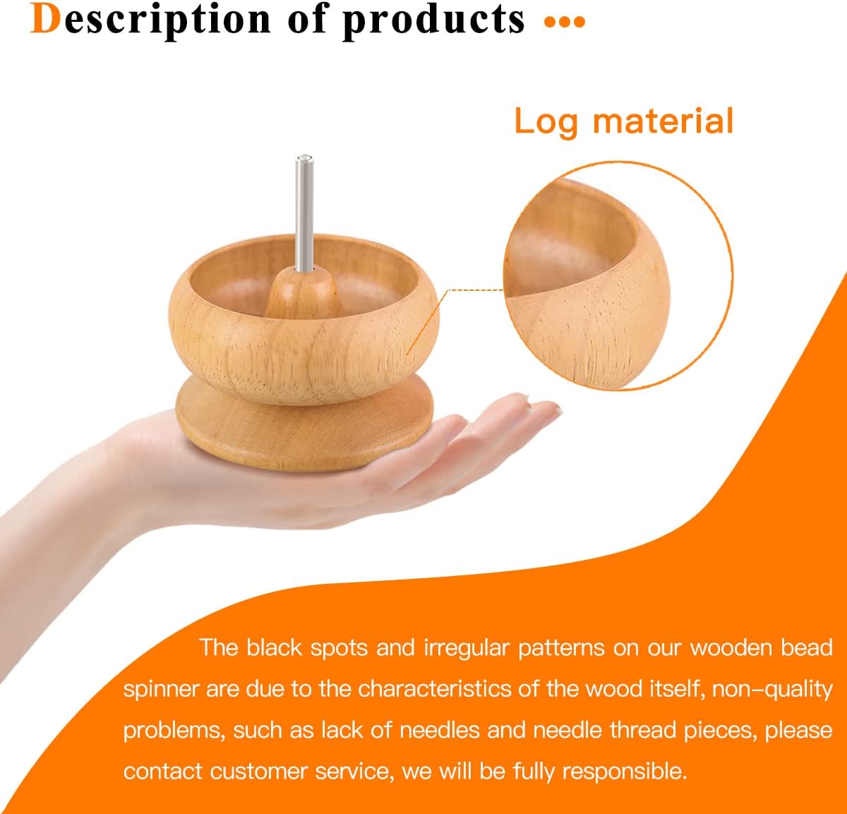 hobbyworker Upgrade Wooden Bead Spinner with 2 Pcs Big Needles,8000 Pcs Seed Beads and 1 Surprise Gift Pack for Jewelry Making Tools,Quickly Stringing Beads Tool, Manual Operated