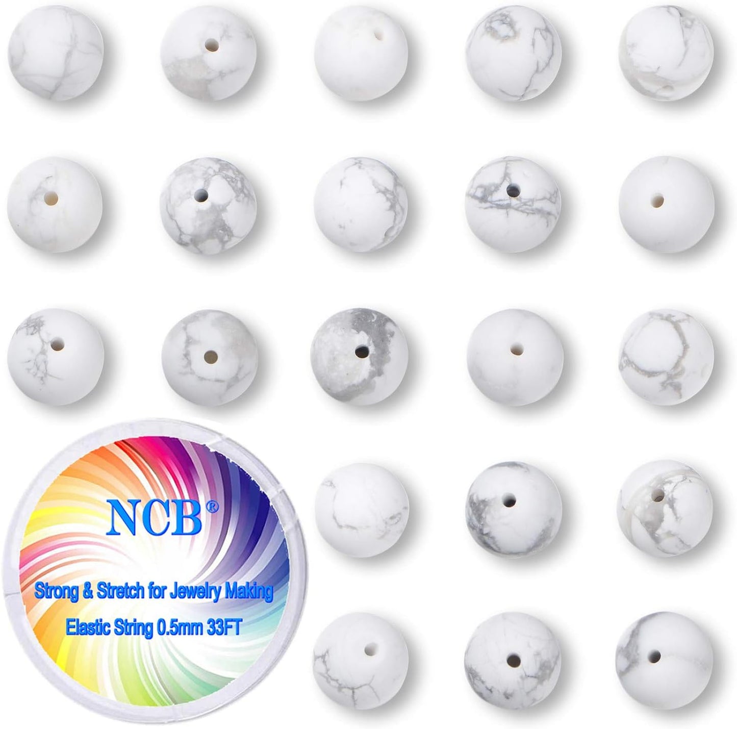 NCB 100pcs Original Natural Stone Beads Gemstone Round Loose Beads 6mm 8mm 10mm (Blue Aventurine, 6mm 100Beads) - Colors B