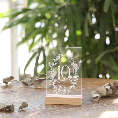 UNIQOOO 10 Pack 4" Gold Birch Wood Stands for Wedding Acrylic Sign, Wood Table Number Holders for 1/8 Thick Acrylic Sheets | Wedding Display Stand, Card Holder for Bar Menu, Retail Sign, Party
