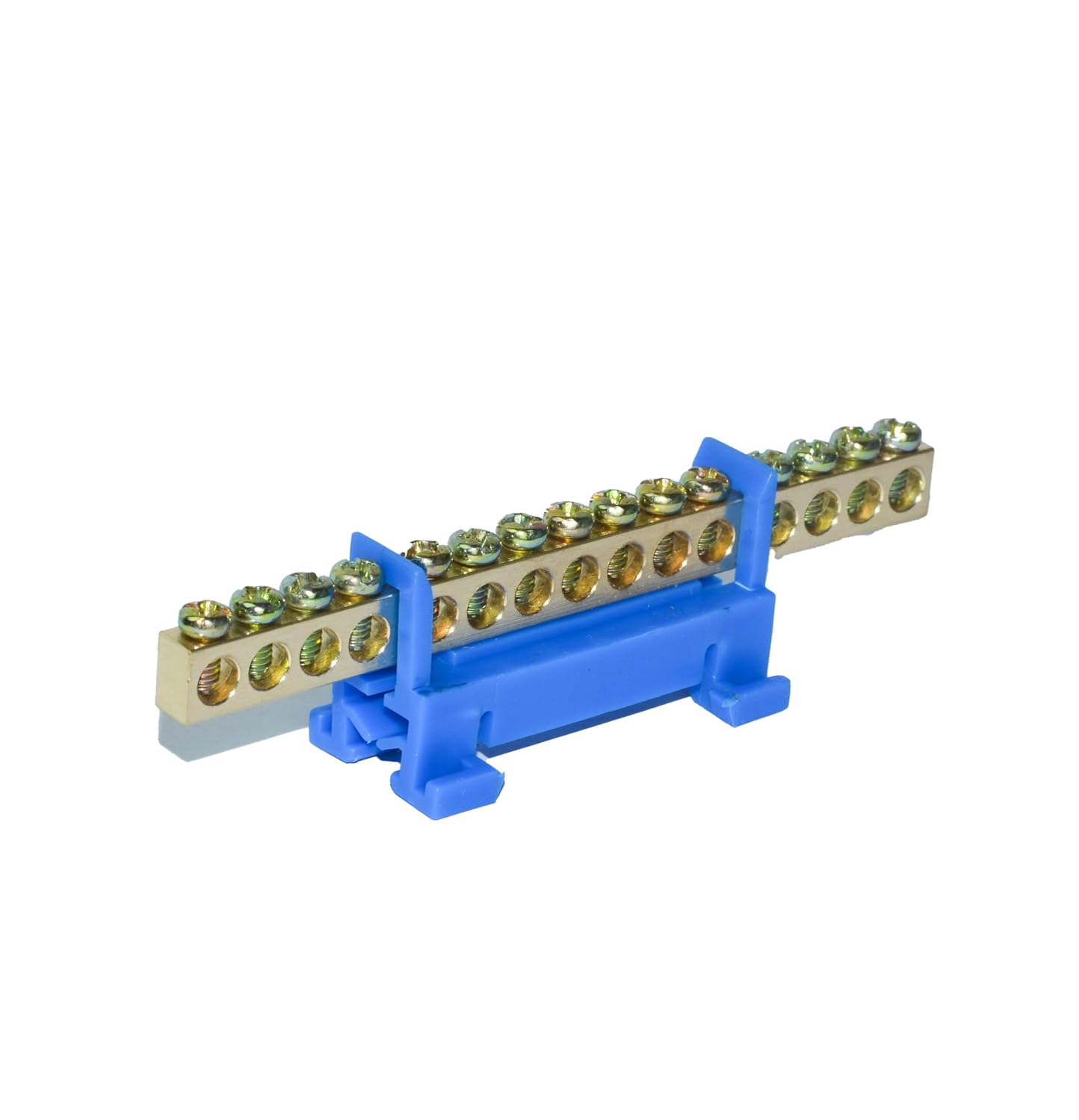 10 Positions Terminal Bus Bar Block 6 Pack Brass Wire Screw for Car Boat Marine Ground Power Distribution Grounding Electrical Bars Strip Block for 12V-110V, Blue